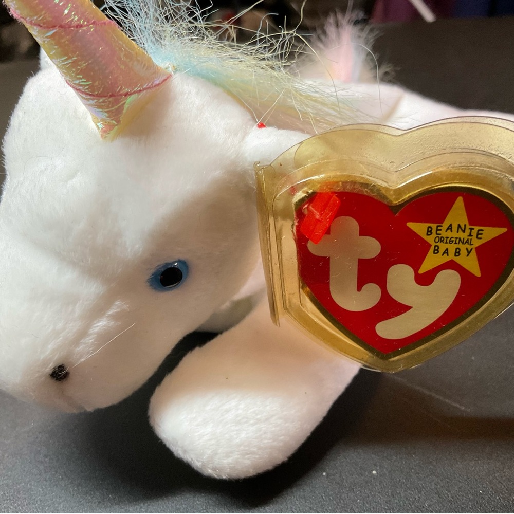 Ty The Mystic Unicorn Beanie Baby - Rare Limited Edition 1994 with error tag!